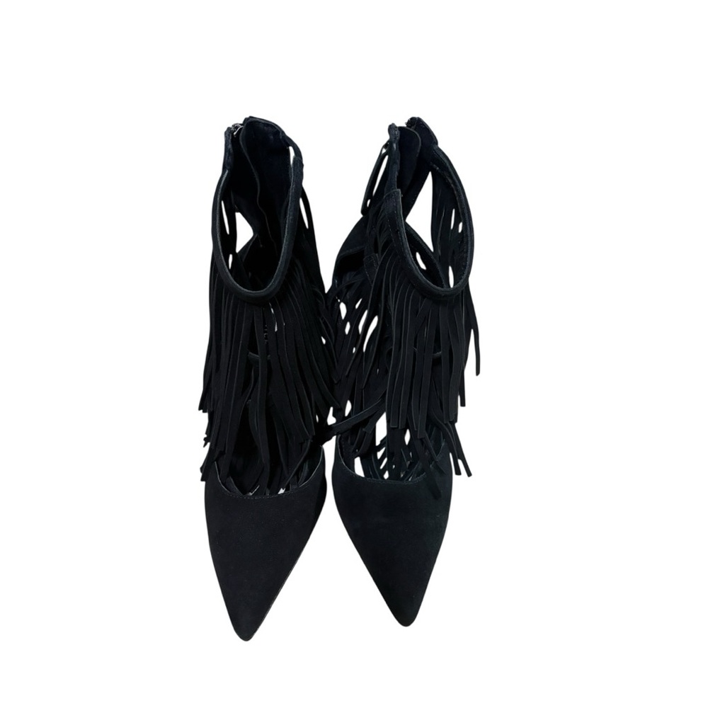 Alice + Olivia Jase Suede Fringe Heels - Picture 2 of 8